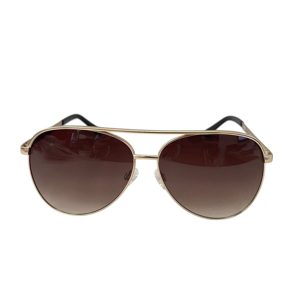 Quay Australia Vivienne Aviator Sunglasses Gold Brown